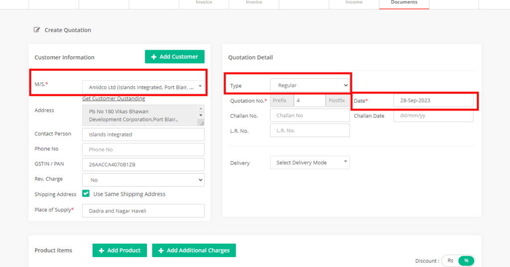 How to create Quotation - 100% Free GST Billing Software For Every ...
