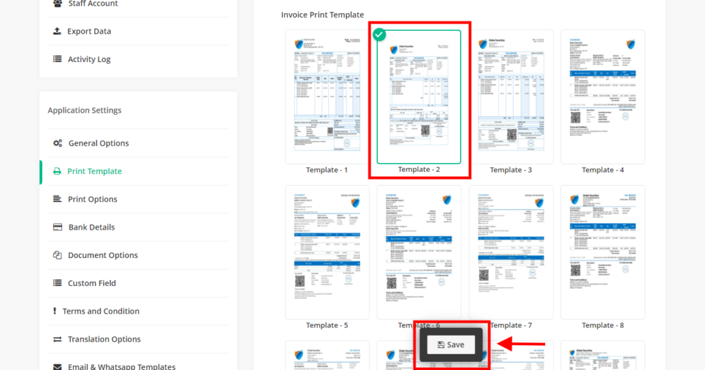 How to change invoice template - 100% Free GST Billing Software For ...