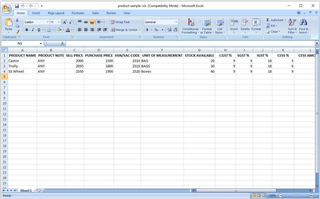 How to import Products from Excel sheet. - 100% Free GST Billing ...