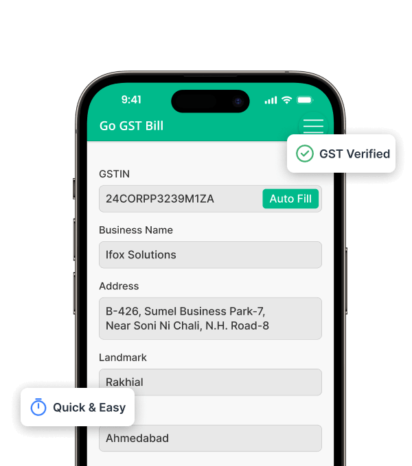 Go GST Bill Mobile App Go GST Bill App Showing Option To Add Customer With Just 1 Click